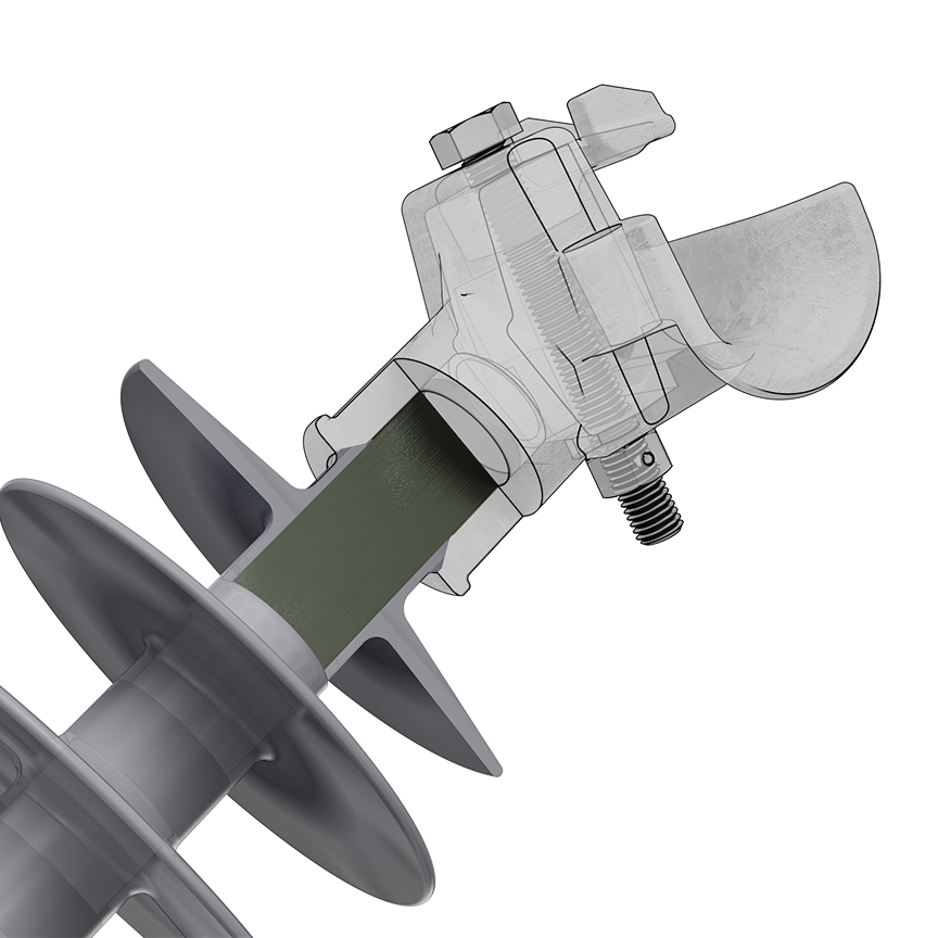 MPS Universal Trunnion Distribution Line Post Insulator Inside XRAY View