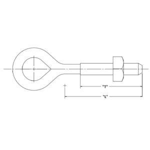 TDG Oval Eyebolts - 5/8 inch diameter Dim Drawing Image