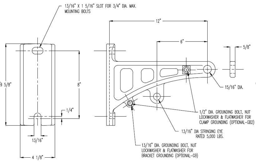 Static Wire Bracket Dim Drawing Image