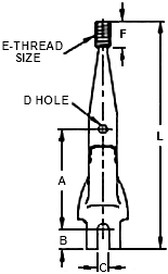 Flared Base - Open Lower Slot Dim Drawing Image