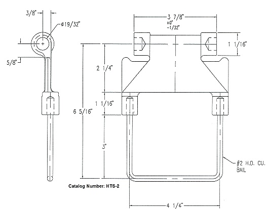 HTS-2 - All dimensions shown on drawing above Dim Drawing Image