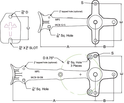 IACB-12-5 Dim Drawing Image